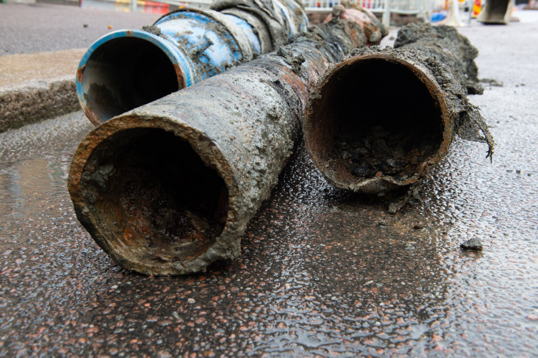 Replacement of ductile iron pipes in Gothenburg, Sweden, in 2022.