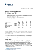 Borealis delivers solid result in the first quarter of 2015
