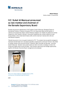 H.E. Suhail Al Mazrouei announced as new member and chairman of the Borealis Supervisory Board