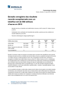 Borealis enregistre des résultats records exceptionnels avec un bénéfice net de 988 millions d’euros en 2015
