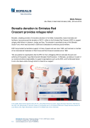 Borealis donation to Emirates Red Crescent provides refugee relief