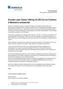Borealis utser Rainer Höfling till CEO för sin Fertilizer & Melamine-verksamhet