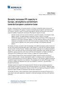 Borealis increases PP capacity in Europe; strengthens commitment towards European customer base