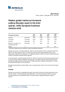2019 11 04 Q3 2019 Weaker global market environment softens Borealis result in the third quarter, while European business remains solid