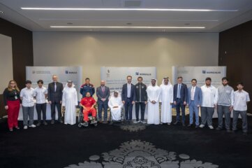 Thomas Gangl, Borealis CEO, and Thomas Boesen, VP   Middle East, with representatives from the three partner organizations (Emirates Foundation, UAE Paralympic Committee and Emirates National Schools)