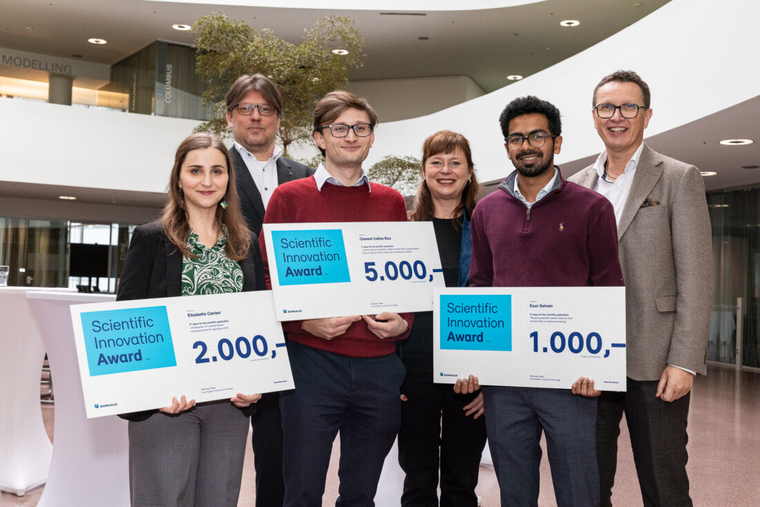 Photo: From left to right: Elisabetta Carrieri, Andreas Meinecke (Borealis), Clement Collins Rice, Nina Ackermans (Borealis), Esun Selvam, Rudolf Wölfer (Borealis)